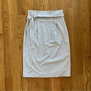 Antonio Melani High Waist Pencil Midi Blue & White Stripe Skirt (6)